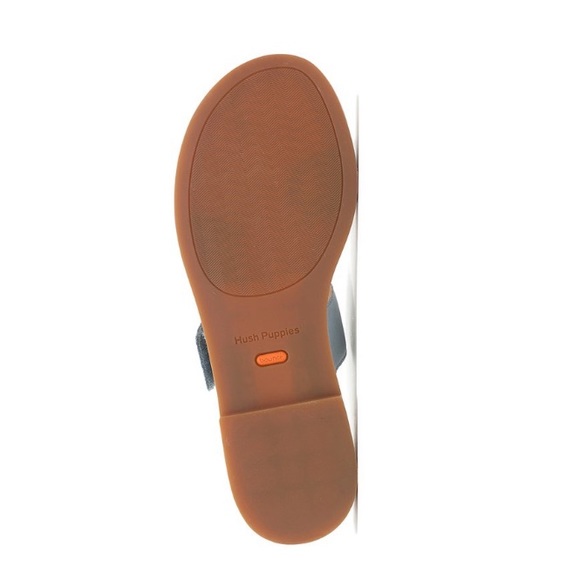 Hush Puppies Blue Dusk Lilly Double Strap Leather Sandal Women’s Size 6 Wide - Picture 5 of 7